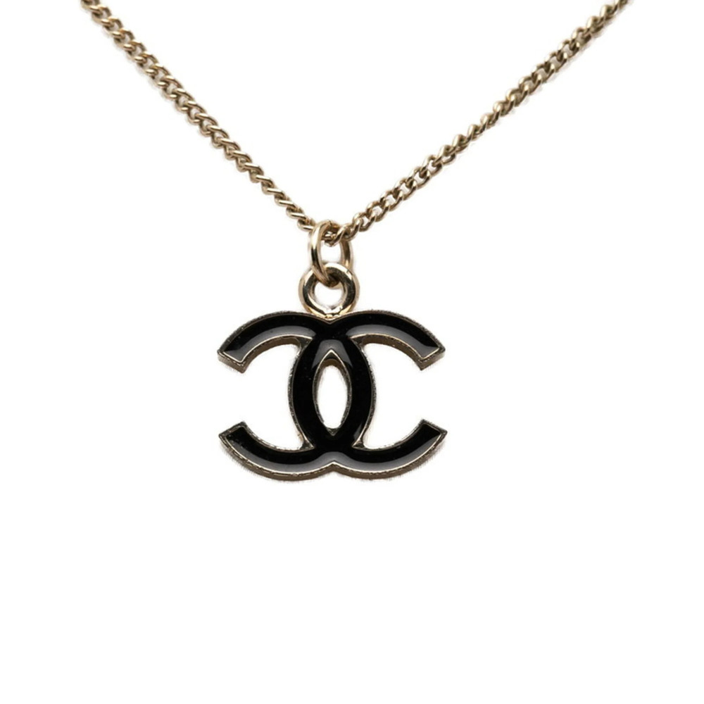 CHANEL Black Logo Necklace
